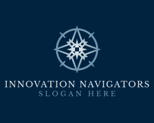 Circle Navigation Compass logo design