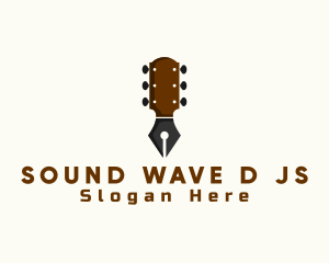 Guitar Songwriter Pen logo design