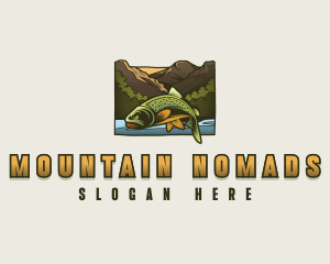 Mountain Trout Fish logo design