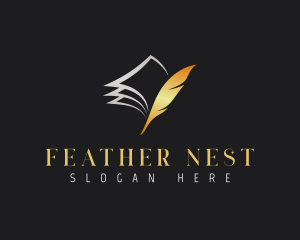 Feather Writing Quill logo design