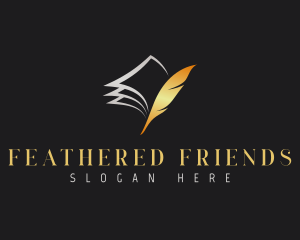 Feather Writing Quill logo design