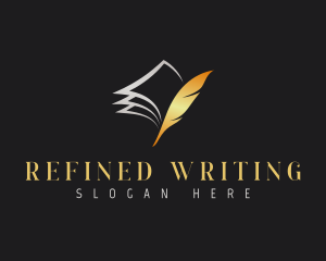 Feather Writing Quill logo design