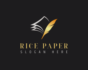 Feather Writing Quill logo design