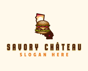 California Snack Cheeseburger logo design