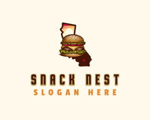 California Snack Cheeseburger logo design