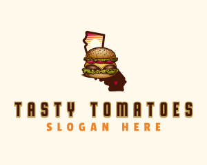 California Snack Cheeseburger logo design