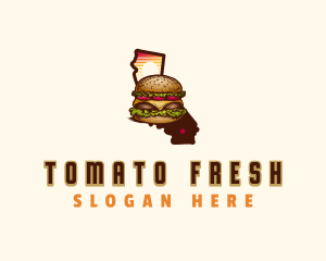 California Snack Cheeseburger logo design