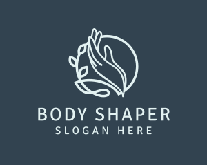 Hand Massage Leaf logo design