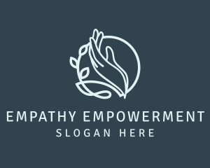 Hand Massage Leaf logo design