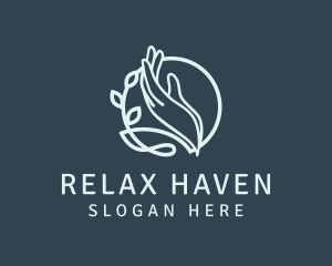 Hand Massage Leaf logo