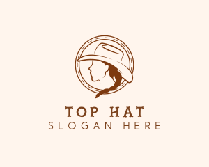 Cowgirl Hat Buckaroo logo design