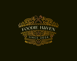 Kitchen Restaurant Cutlery logo design