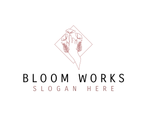 Floral Hand Beauty logo design