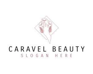 Floral Hand Beauty logo design