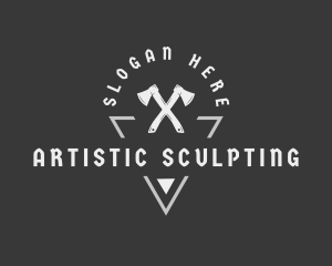 Woodworking Lumberjack Axe logo design