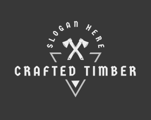 Woodworking Lumberjack Axe logo design