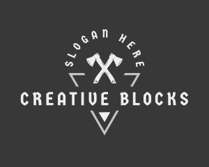 Woodworking Lumberjack Axe logo design