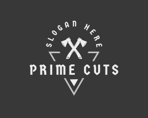 Woodworking Lumberjack Axe logo design