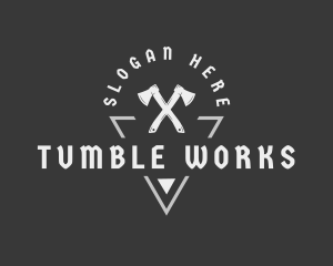 Woodworking Lumberjack Axe logo design