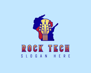 Wisconsin Rock Guitar logo design