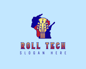 Wisconsin Rock Guitar logo design