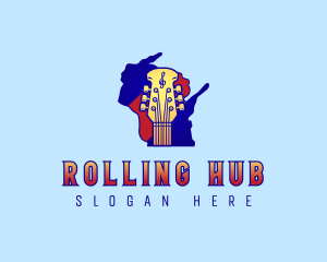 Wisconsin Rock Guitar logo design