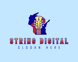 Wisconsin Rock Guitar logo design