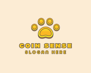 Money Coin Paw logo design