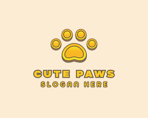 Money Coin Paw logo design