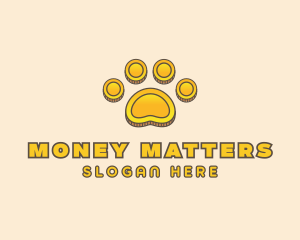 Money Coin Paw logo design