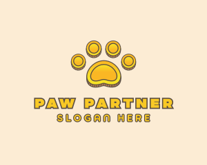 Money Coin Paw logo design