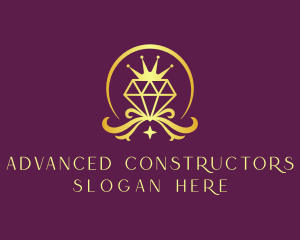 Diamond Crown Gemstone logo design