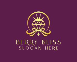 Diamond Crown Gemstone logo design