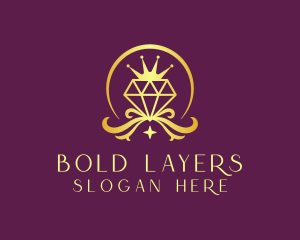 Diamond Crown Gemstone logo design