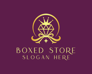 Diamond Crown Gemstone logo design