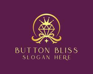 Diamond Crown Gemstone logo design