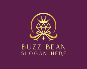 Diamond Crown Gemstone logo design