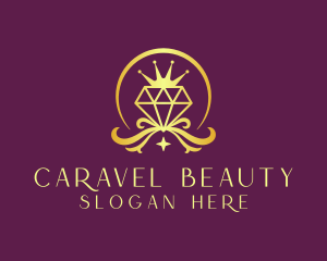 Diamond Crown Gemstone logo design