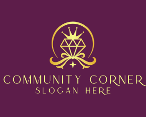 Diamond Crown Gemstone logo design