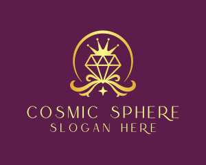 Diamond Crown Gemstone logo design