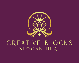 Diamond Crown Gemstone logo design