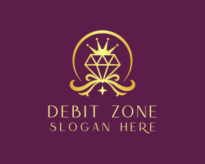 Diamond Crown Gemstone logo design