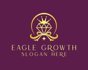 Diamond Crown Gemstone logo design