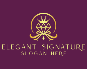 Diamond Crown Gemstone logo design