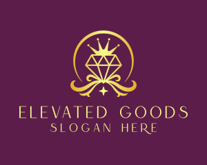 Diamond Crown Gemstone logo design