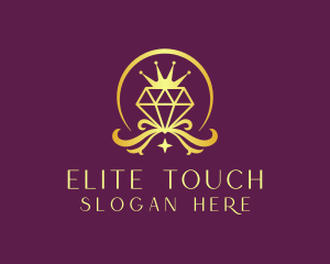 Diamond Crown Gemstone logo design