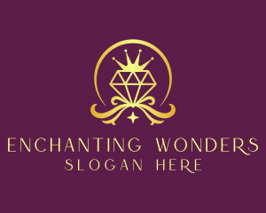 Diamond Crown Gemstone logo design