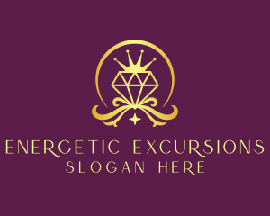 Diamond Crown Gemstone logo design