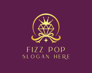 Diamond Crown Gemstone logo design