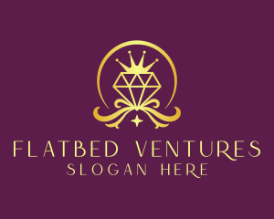 Diamond Crown Gemstone logo design